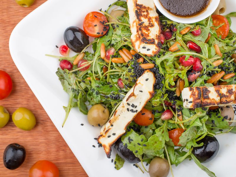 Halloumi Salad with Pomegranate