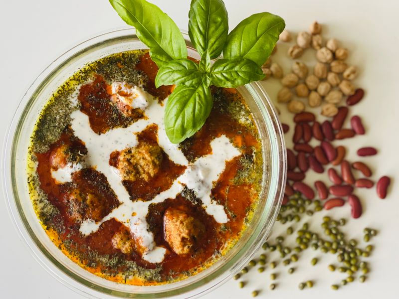 Meatballs with Bean Salad